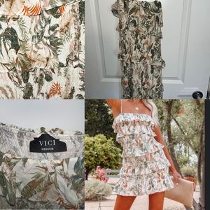 Vici mini dress tropical print